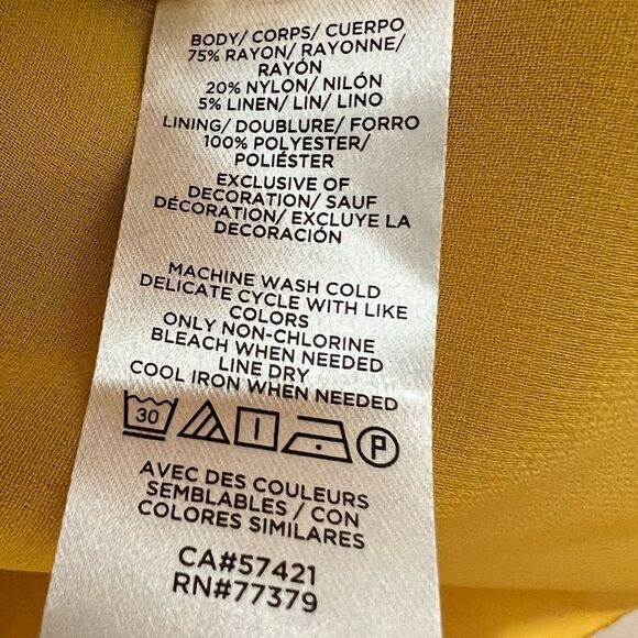 😊 3/$30 
Ann Taylor Sz SP long sleeve ruffled top mustard yellow/gold EUC - Picture 9 of 11